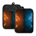 Fire And Ice Dragons Print Pot Holders With Pocket