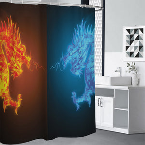 Fire And Ice Dragons Print Premium Shower Curtain