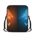 Fire And Ice Dragons Print Rectangular Crossbody Bag