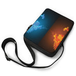 Fire And Ice Dragons Print Rectangular Crossbody Bag