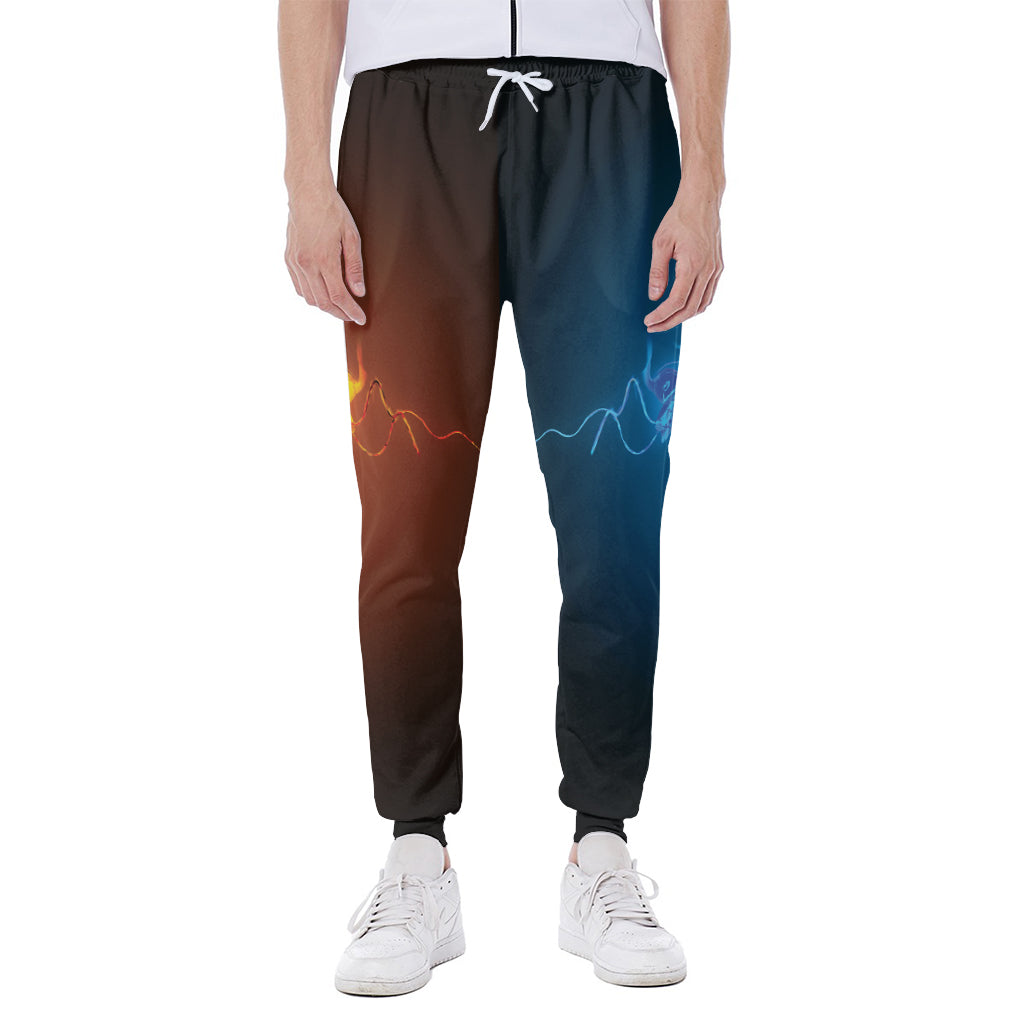 Fire And Ice Dragons Print Scuba Joggers