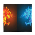 Fire And Ice Dragons Print Silk Bandana