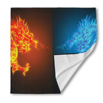 Fire And Ice Dragons Print Silk Bandana