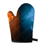 Fire And Ice Dragons Print Single Oven Mitt