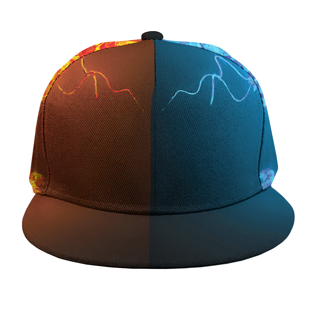 Fire And Ice Dragons Print Snapback Cap
