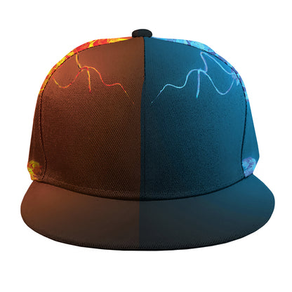 Fire And Ice Dragons Print Snapback Cap