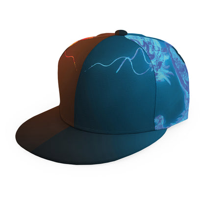 Fire And Ice Dragons Print Snapback Cap