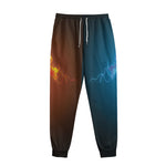 Fire And Ice Dragons Print Sweatpants