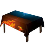 Fire And Ice Dragons Print Tablecloth