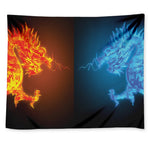 Fire And Ice Dragons Print Tapestry