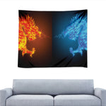 Fire And Ice Dragons Print Tapestry
