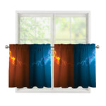 Fire And Ice Dragons Print Tier Curtains
