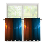 Fire And Ice Dragons Print Tier Curtains