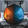 Fire And Ice Dragons Print Tire Cover