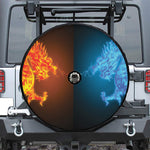 Fire And Ice Dragons Print Tire Cover With Camera Hole