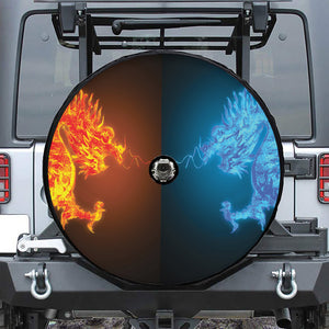 Fire And Ice Dragons Print Tire Cover With Camera Hole