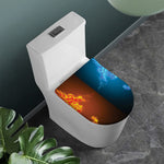 Fire And Ice Dragons Print Toilet Lid Cover