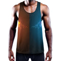Fire And Ice Dragons Print Men's Workout Tank Top