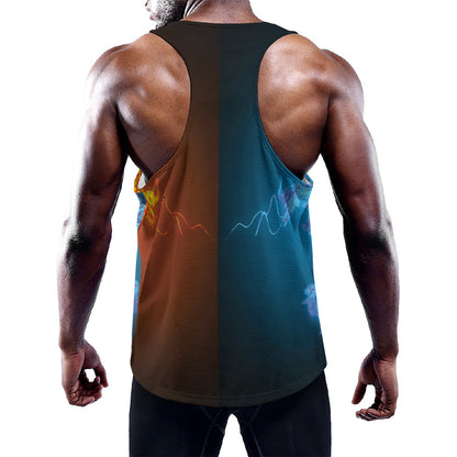 Fire And Ice Dragons Print Training Tank Top