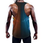 Fire And Ice Dragons Print Training Tank Top
