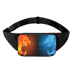 Fire And Ice Dragons Print Waist Bag