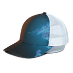 Fire And Ice Dragons Print White Mesh Trucker Cap