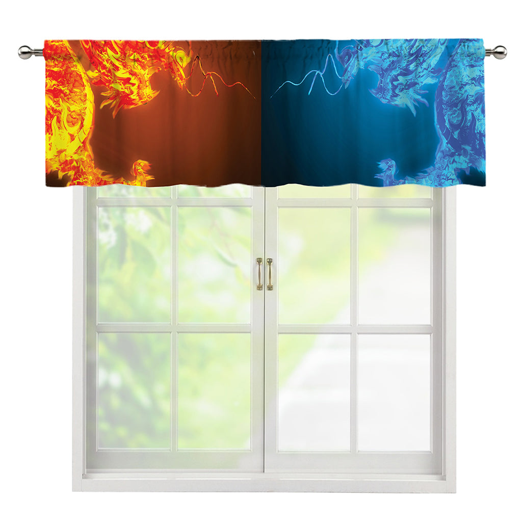 Fire And Ice Dragons Print Window Valance
