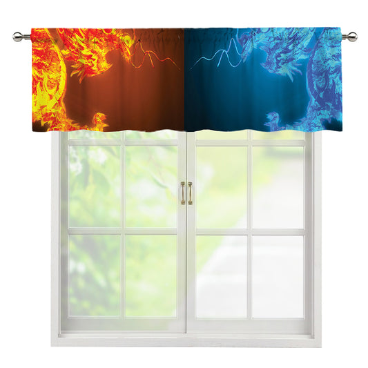 Fire And Ice Dragons Print Window Valance