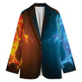 Fire And Ice Dragons Print Women's Blazer