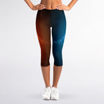 Fire And Ice Dragons Print Women's Capri Leggings