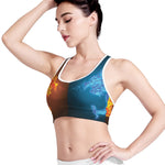 Fire And Ice Dragons Print Women's Sports Bra