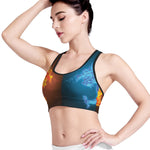 Fire And Ice Dragons Print Women's Sports Bra