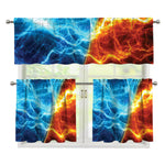 Fire And Ice Energy Print 3 Piece Kitchen Curtains