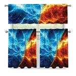 Fire And Ice Energy Print 3 Piece Kitchen Curtains