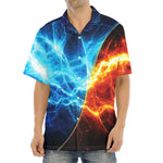 Fire And Ice Energy Print Aloha Shirt