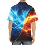 Fire And Ice Energy Print Aloha Shirt