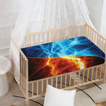 Fire And Ice Energy Print Baby Crib Sheet