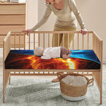 Fire And Ice Energy Print Baby Crib Sheet