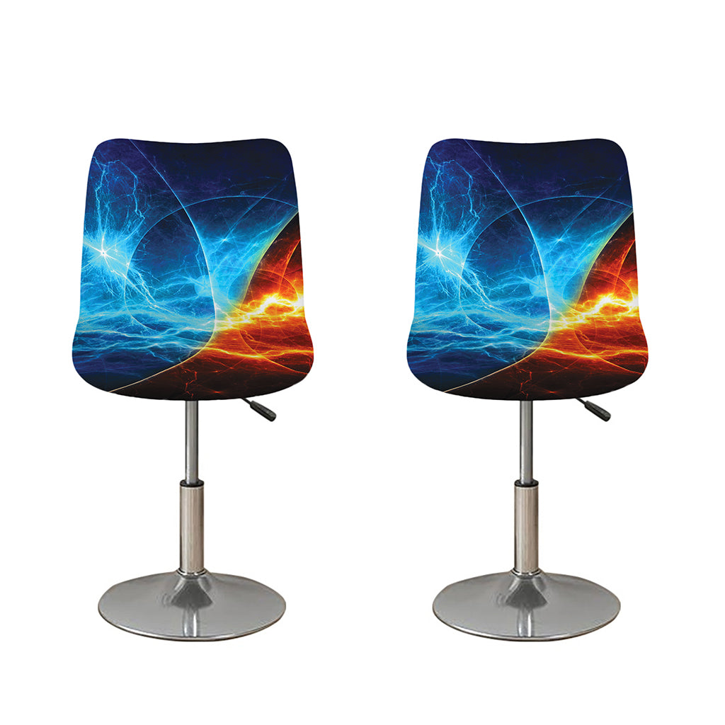 Fire And Ice Energy Print Bar Stool Covers