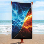 Fire And Ice Energy Print Beach Towel