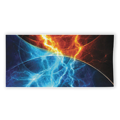 Fire And Ice Energy Print Beach Towel