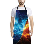 Fire And Ice Energy Print Bib Apron With Pocket
