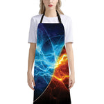 Fire And Ice Energy Print Bib Apron With Pocket