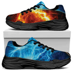 Fire And Ice Energy Print Black Chunky Shoes