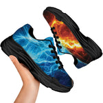 Fire And Ice Energy Print Black Chunky Shoes