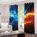 Fire And Ice Energy Print Dimout Grommet Curtains