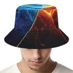 Fire And Ice Energy Print Bucket Hat