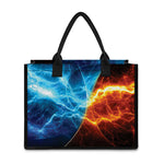 Fire And Ice Energy Print Canvas Tote Bag