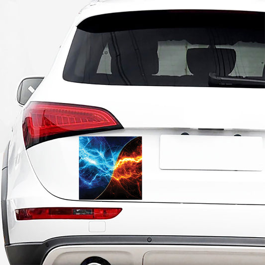 Fire And Ice Energy Print Car Sticker