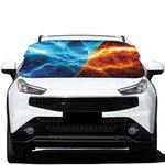 Fire And Ice Energy Print Car Windshield Snow Cover